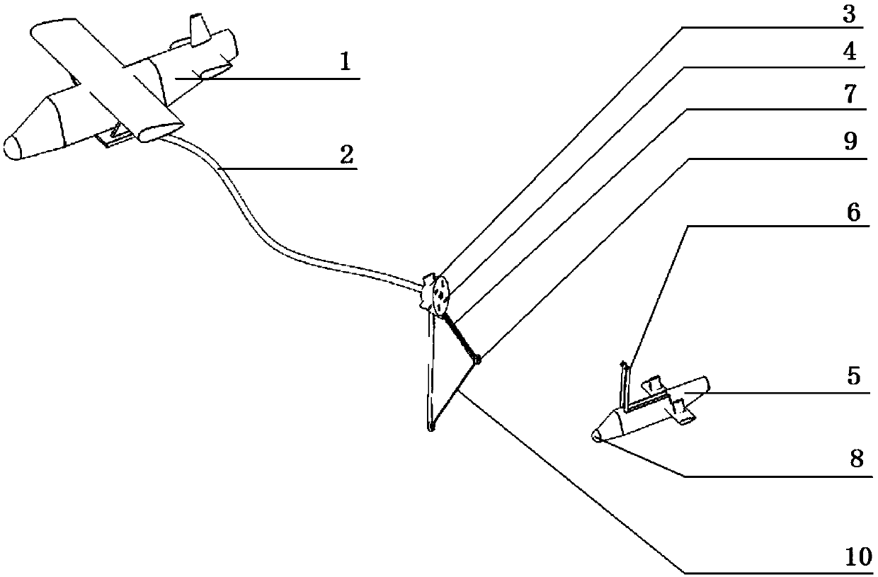 Mooring rope buoy hooking aerial low-speed unmanned aerial vehicle non-destructive recycling system and method
