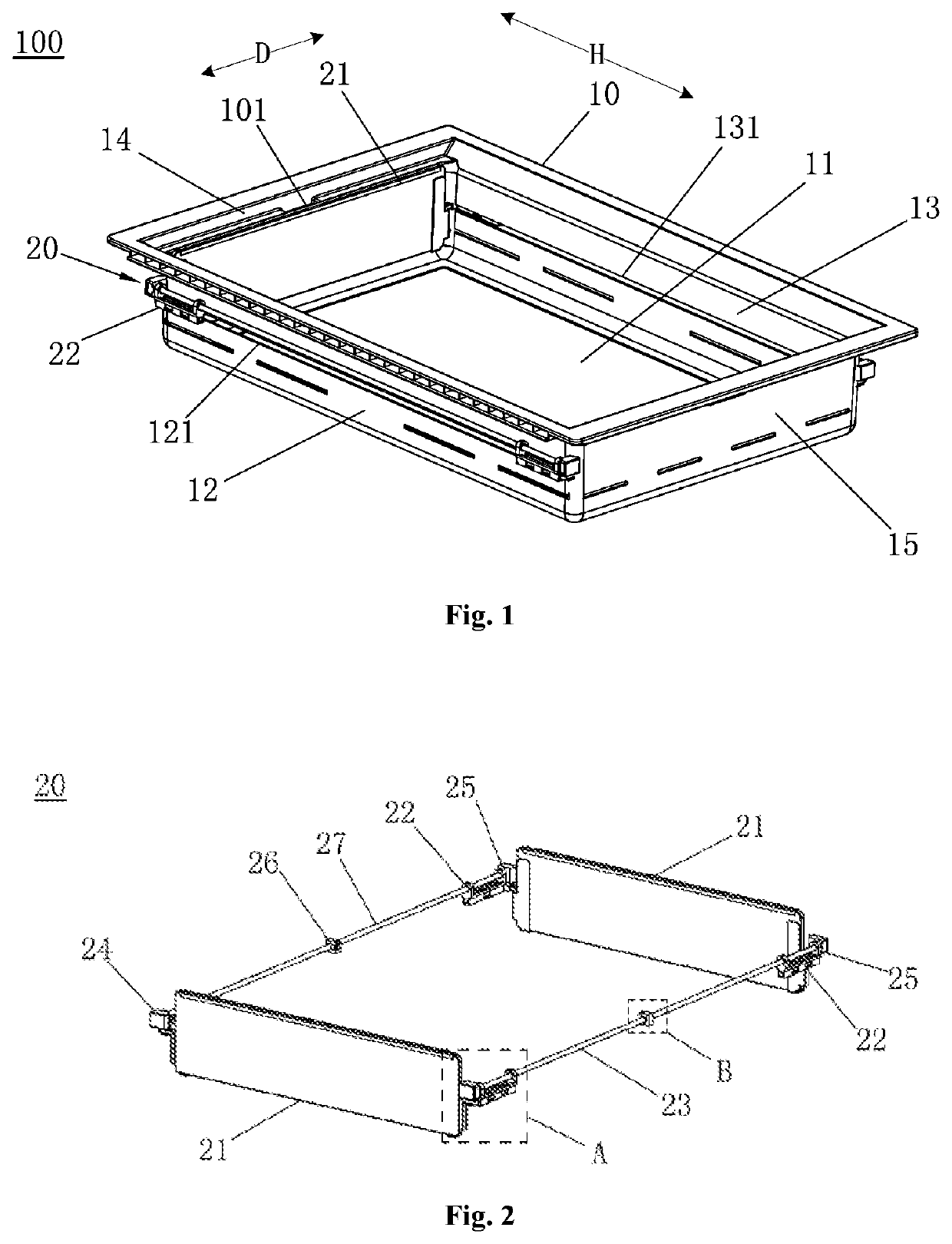 Drawer assembly for refrigerator