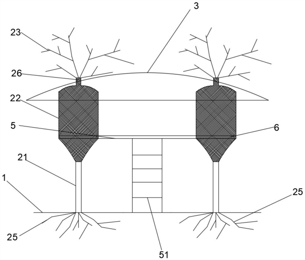 Tree house community structure and construction method