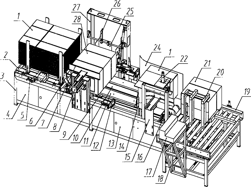 Integrated side-push box filler