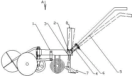 Man-machine dual auxiliary film machine with plough corner, handles and connecting rod capable of automatically adjusting angle