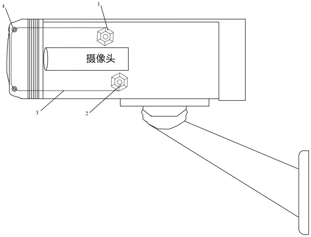 Cleaning device and system for video surveillance camera for tunnel under construction