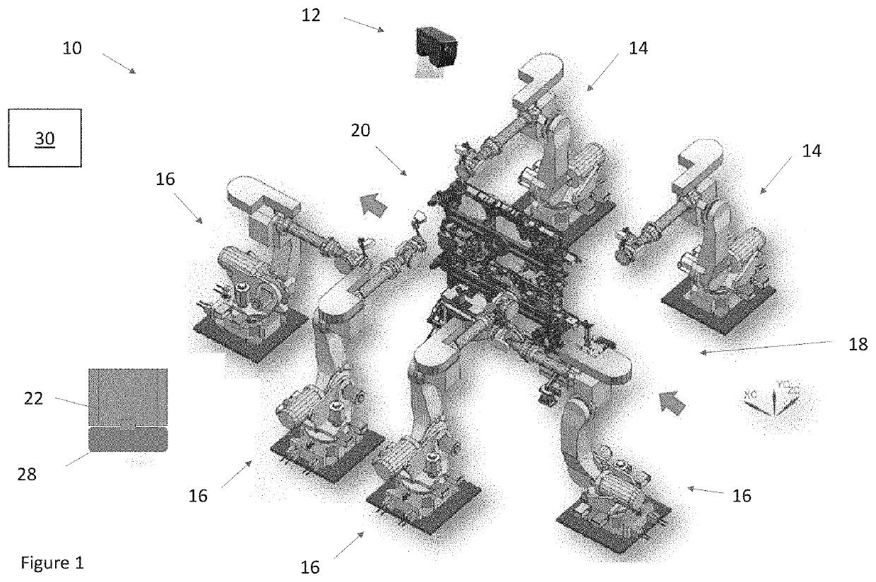 Reconfigurable, fixtureless manufacturing system and method assisted by learning software