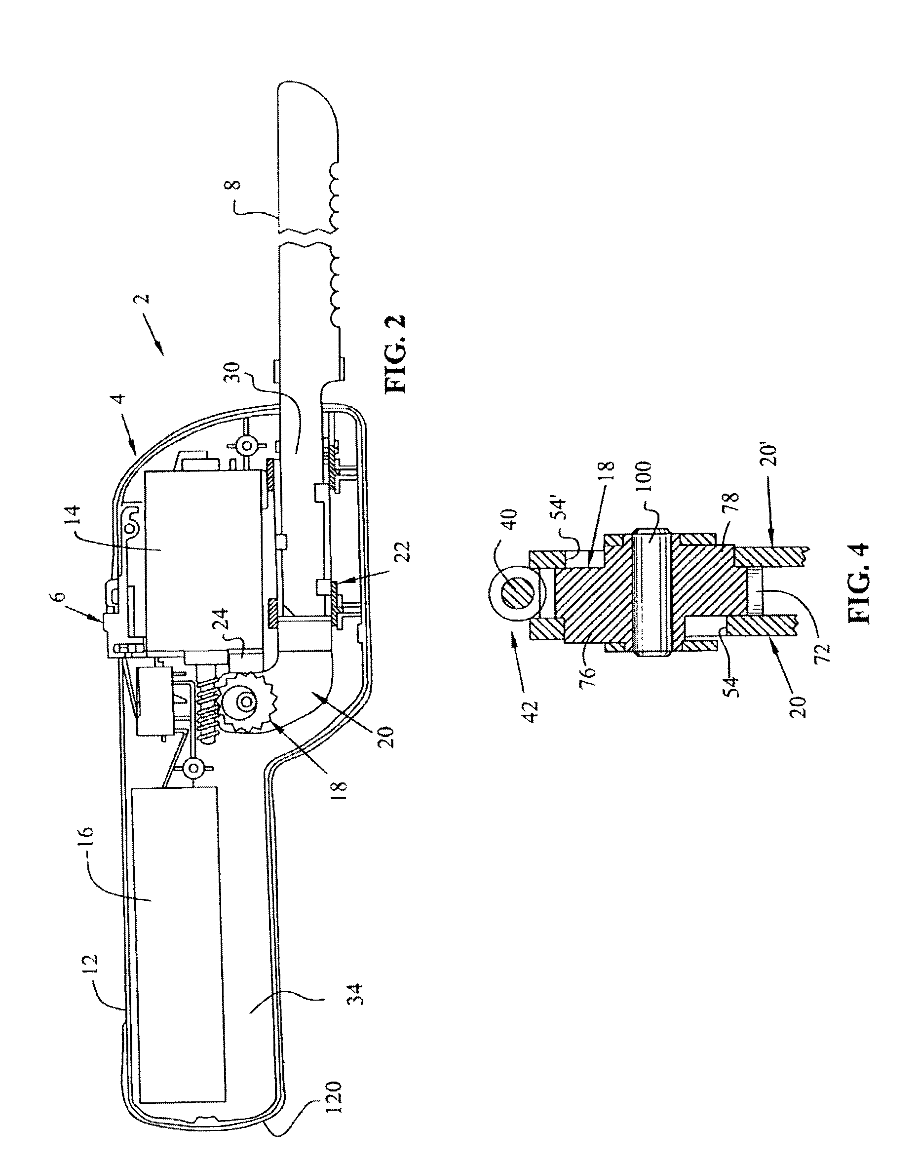 Battery-powered carving knife having a rechargeable battery pack