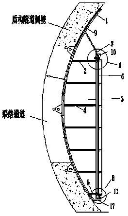 Subway shield tunnel connection channel safety door