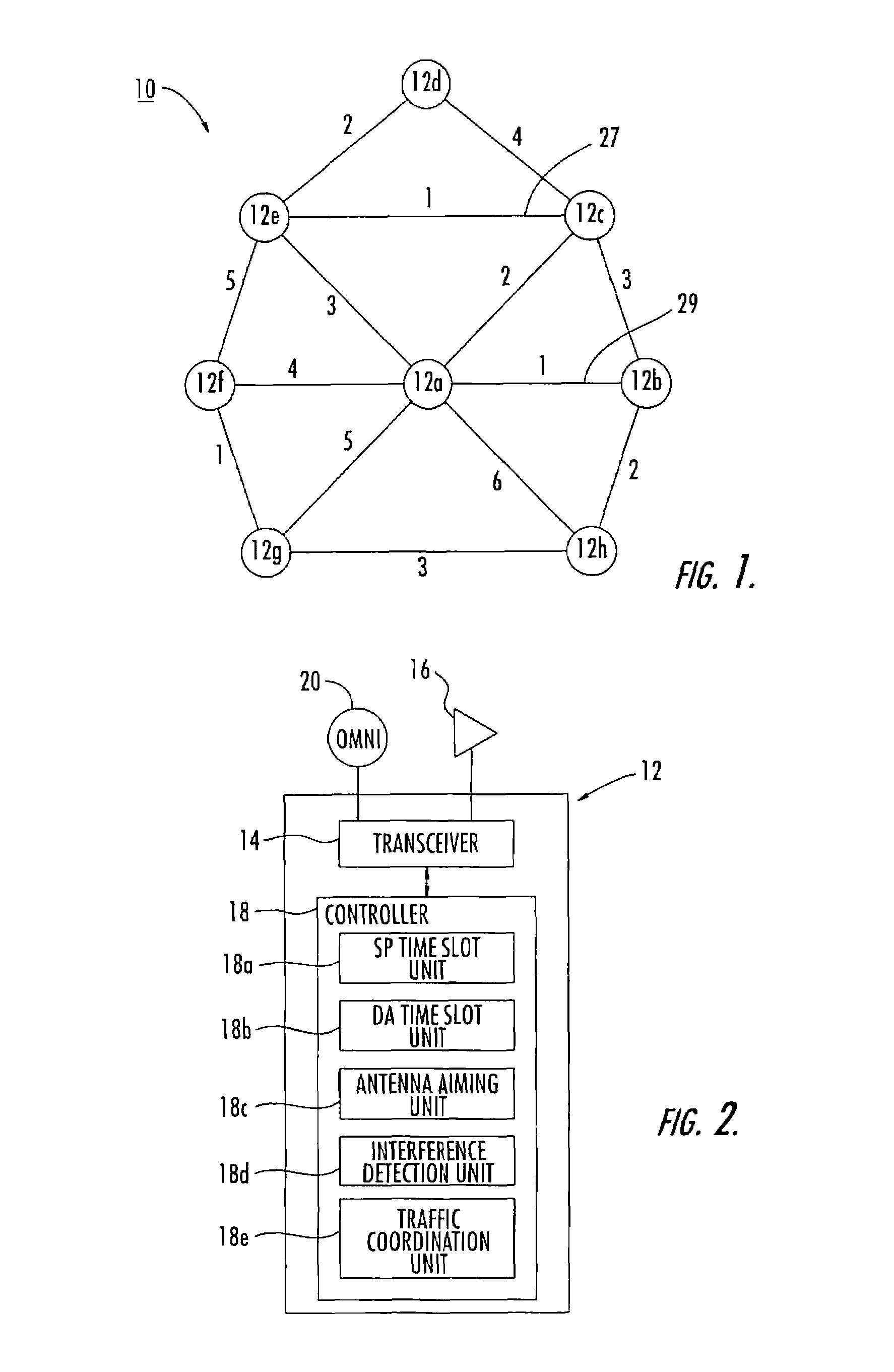 Method and device for establishing communication links and handling unbalanced traffic loads in a communication system