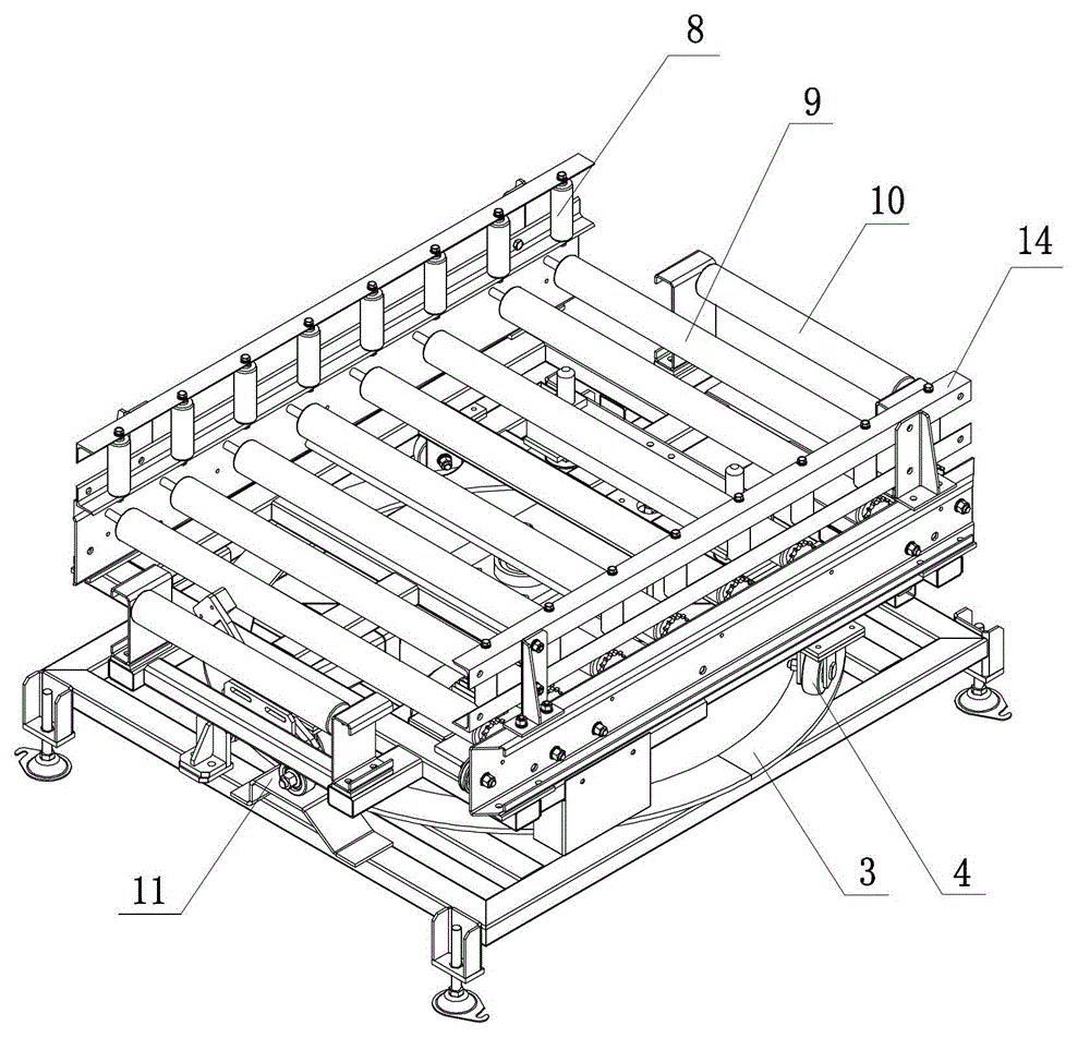 Rotating platform for tire conveying line