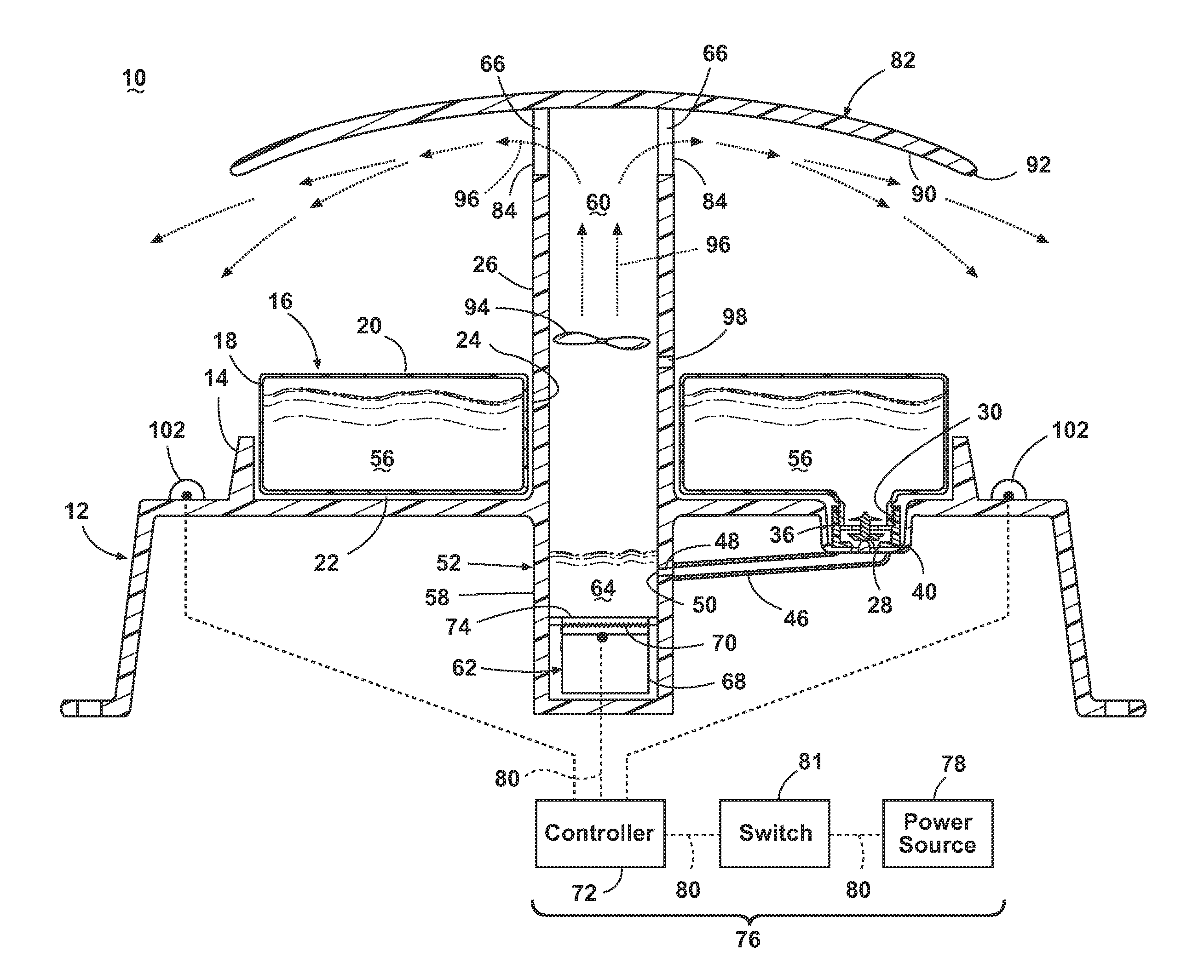 Cleaning implement with mist generating system