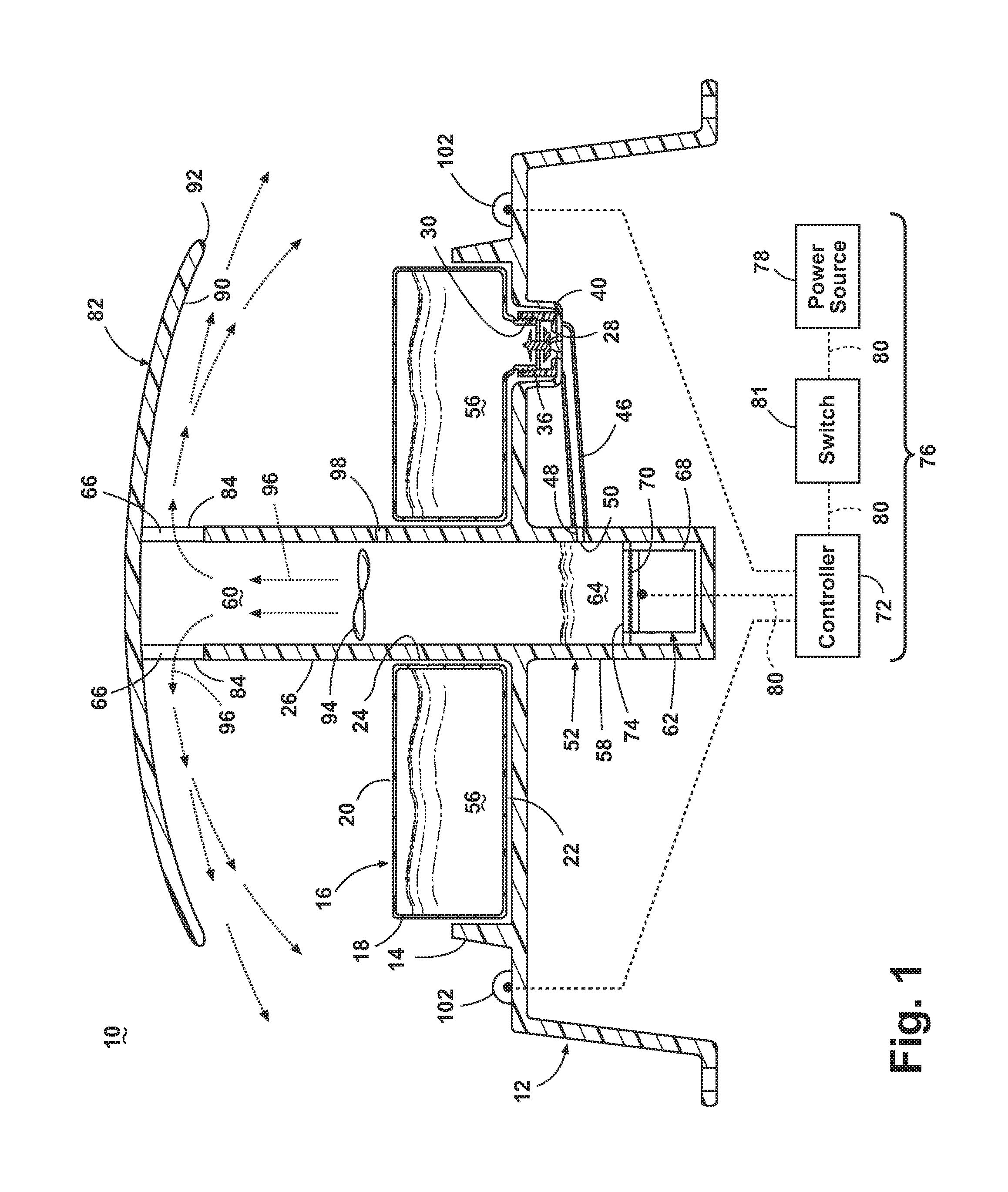 Cleaning implement with mist generating system