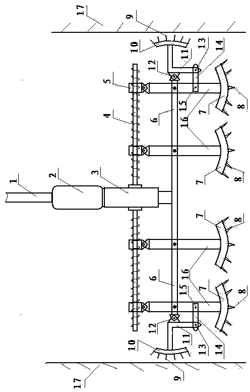 Wall brushing device of double-screw grooving machine