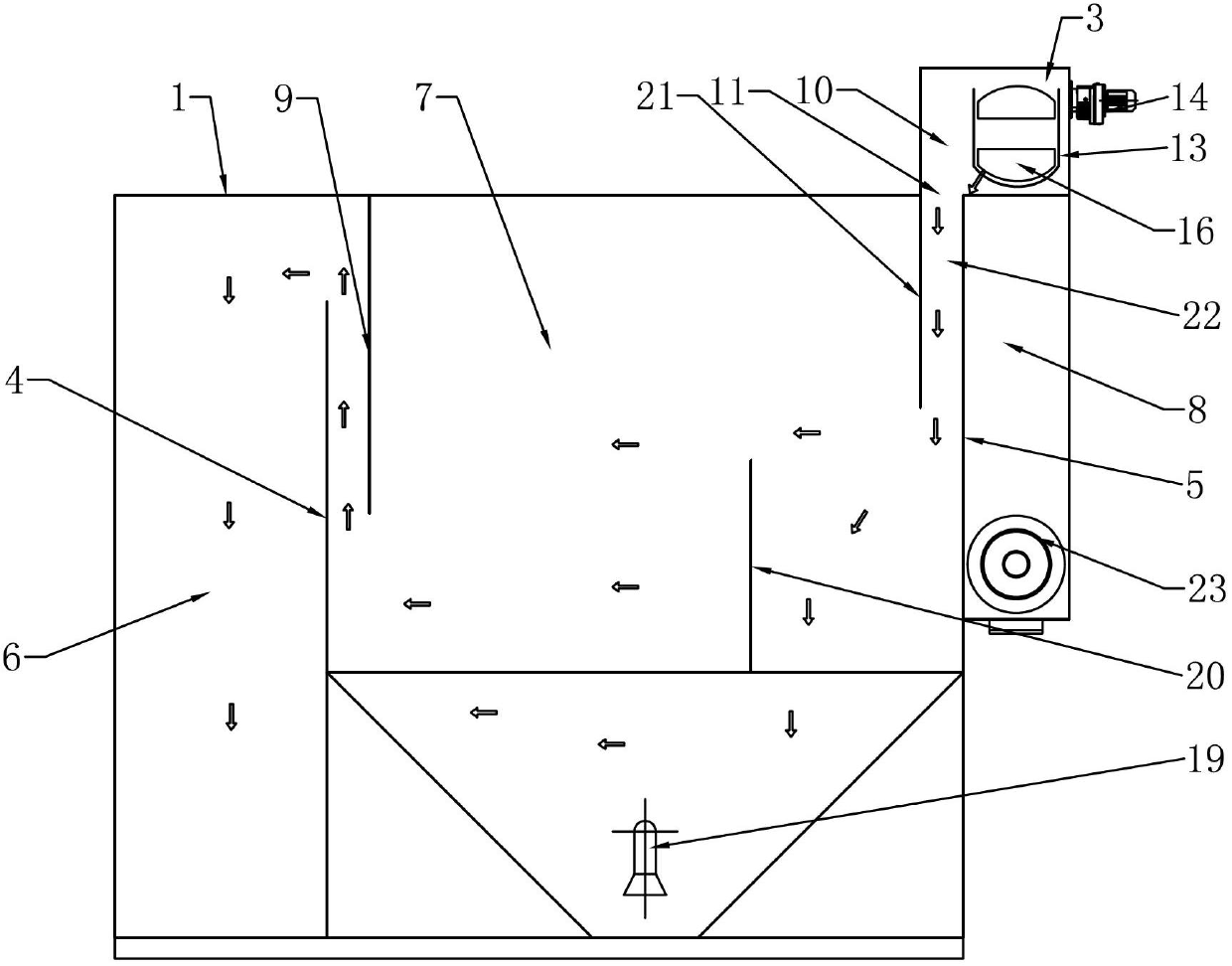 Automatic slag scraping and oil collecting slag, oil, sludge and sewage four-phase separation equipment