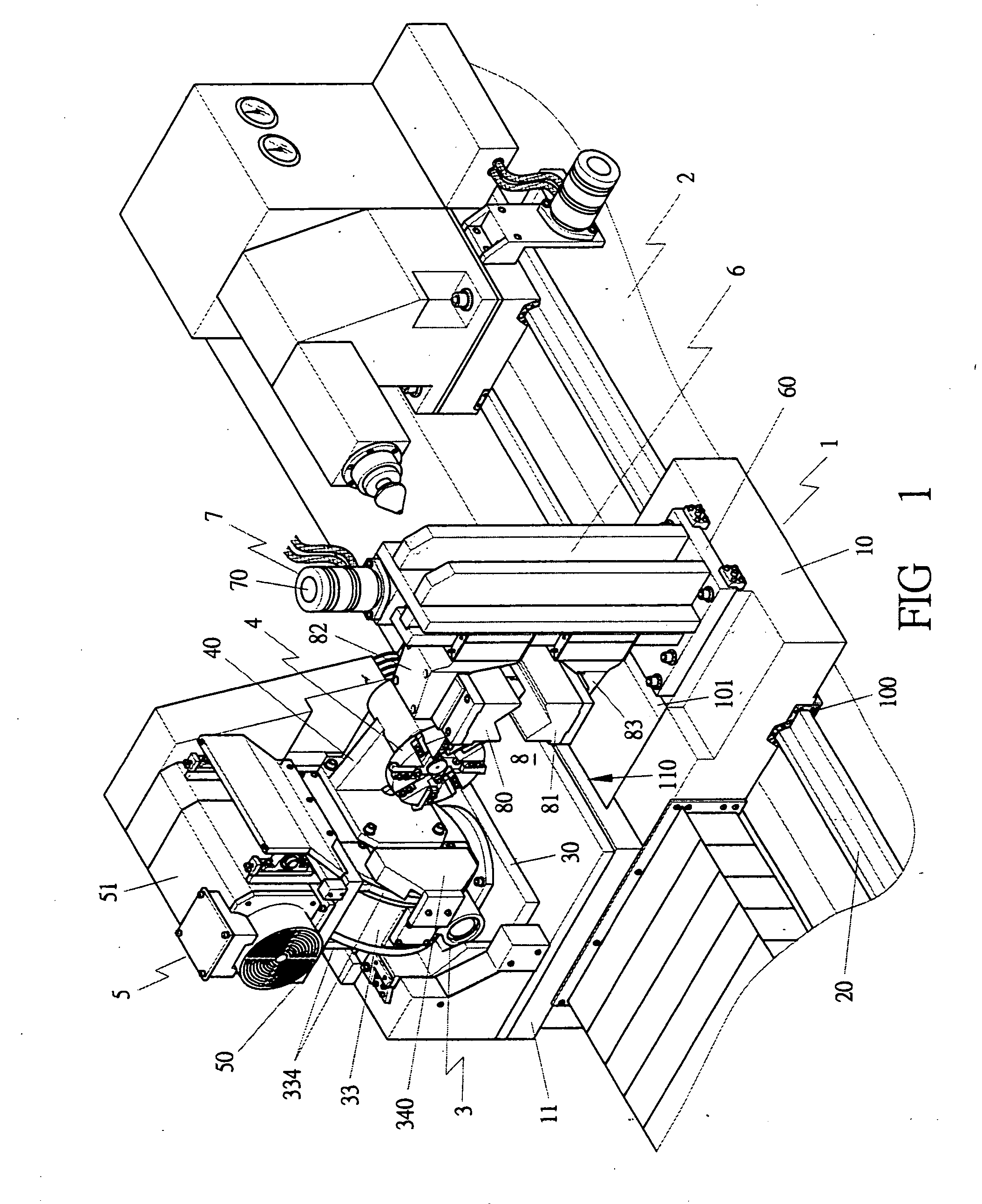 Rotary cutting and clamping device for a processing machine