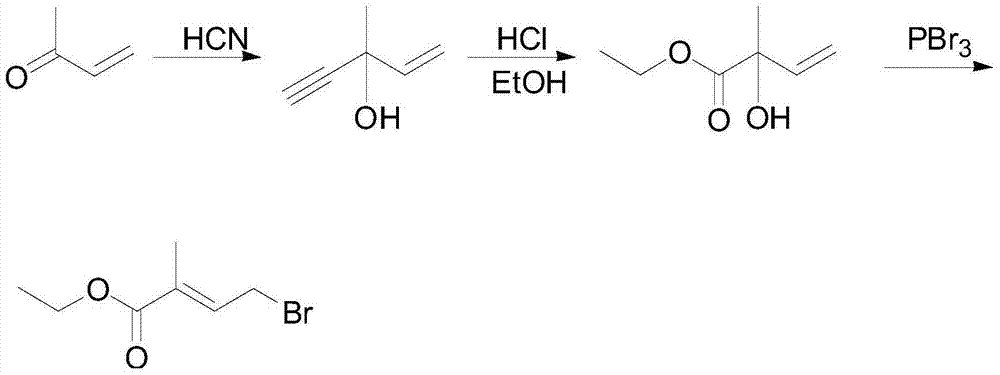4-halogenated-2-methyl-2-ethyl crotonate preparing method