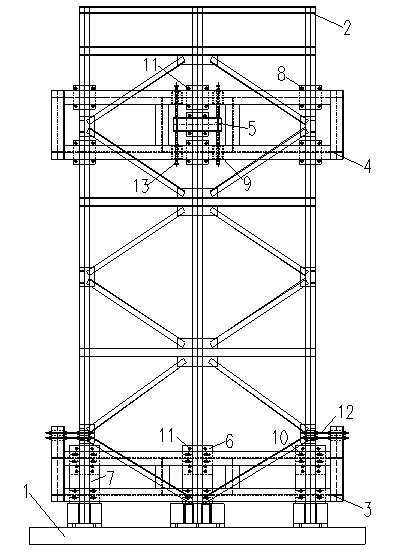 Multi-dimensional multi-mode ground shock test device of building curtain wall
