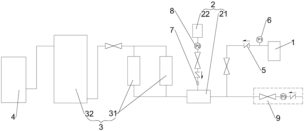 High-concentration chlorine trifluoride tail gas treatment device and treatment method