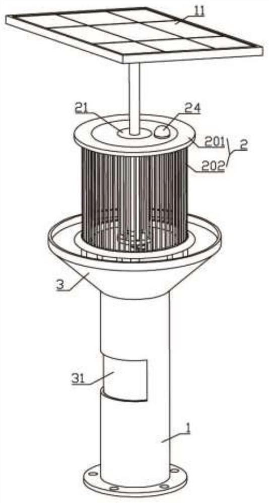 Insect trapping device with real-time monitoring function