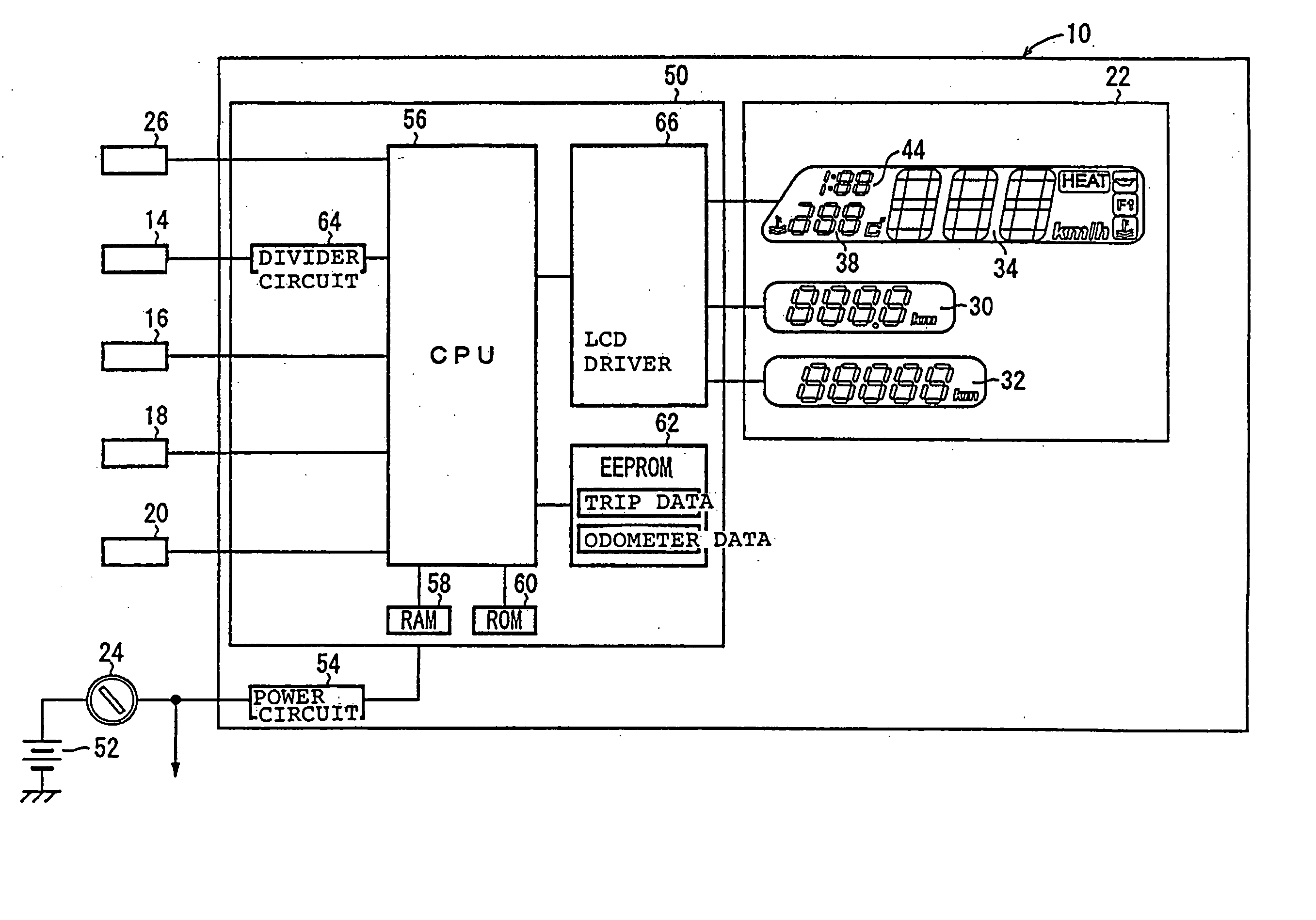 Odometer system and method for a vehicle