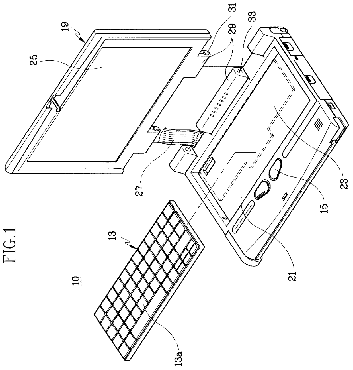Apparatus for tilting keyboard of portable computer