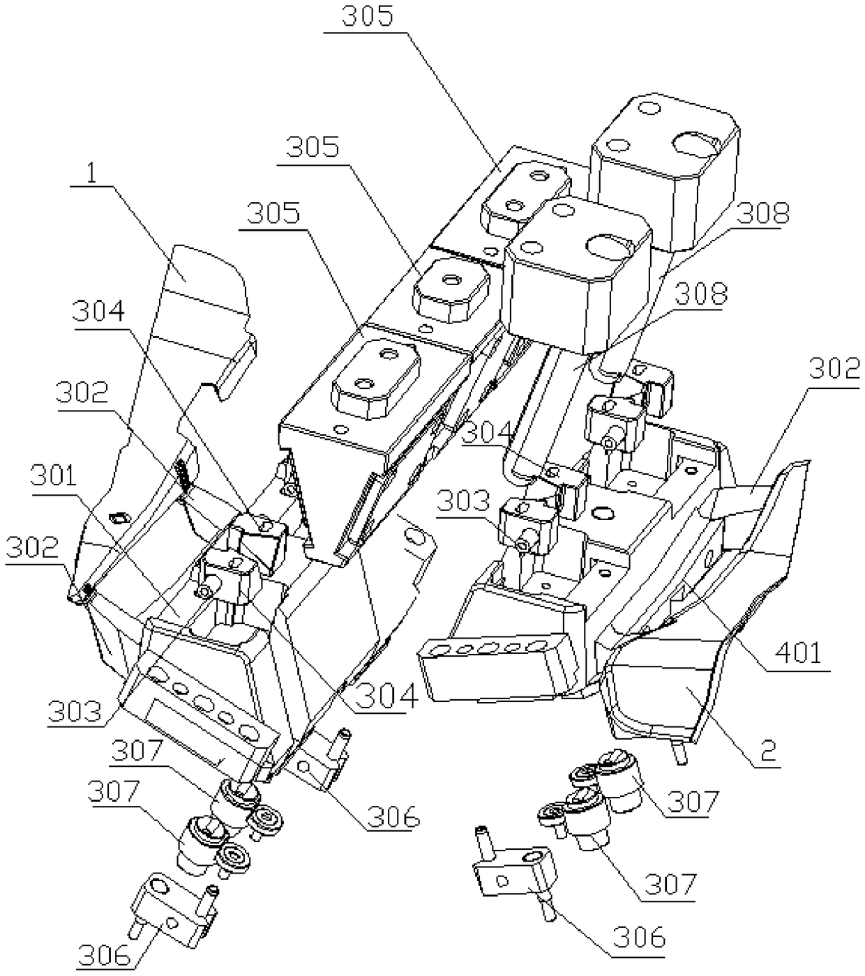 Injection molding method for two-color injection molded parts and injection mold implementing the method