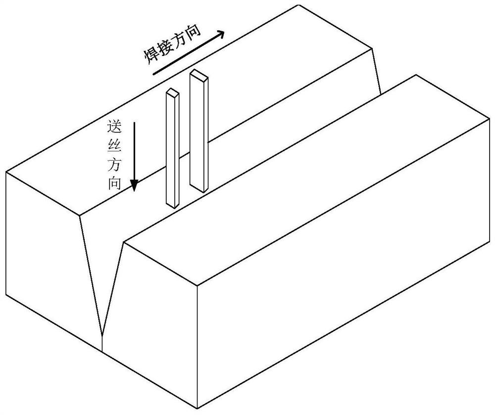 Large thick plate welding method and system based on double strip-shaped welding wires