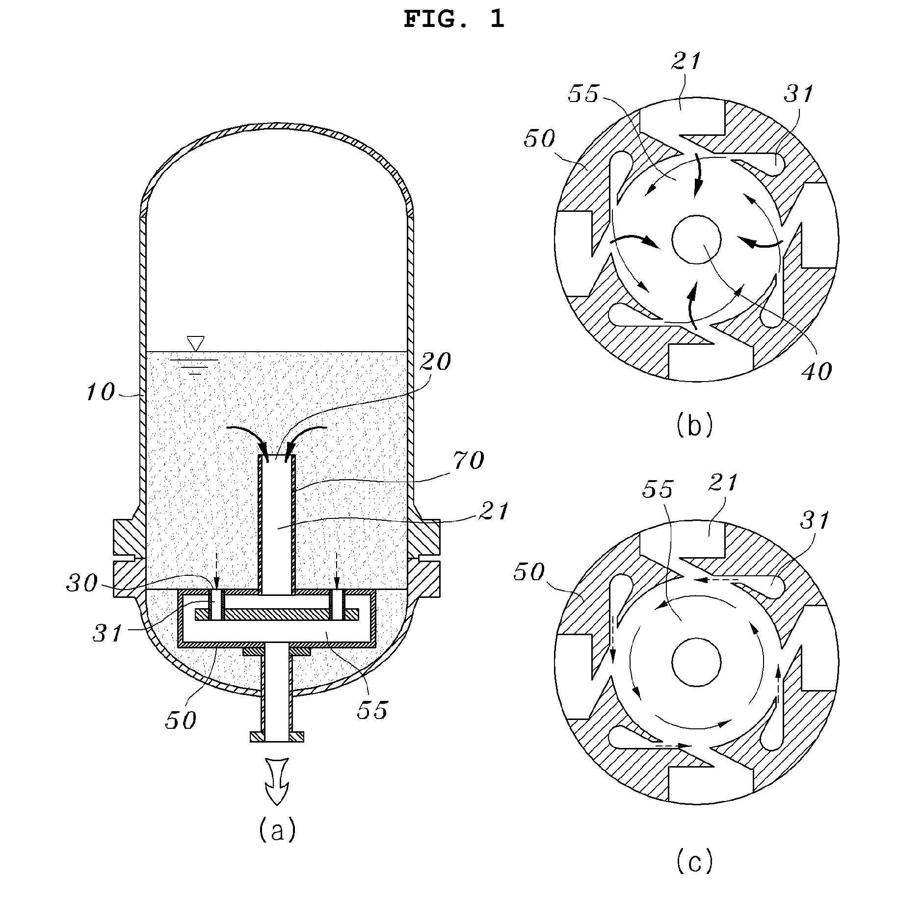Safety injection tank with gravity driven fluidic device