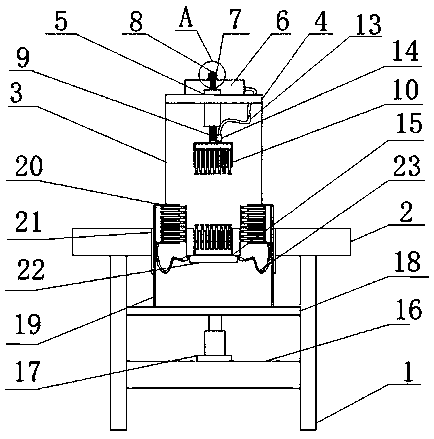 A metal handicraft automatic guiding fixture device and using method