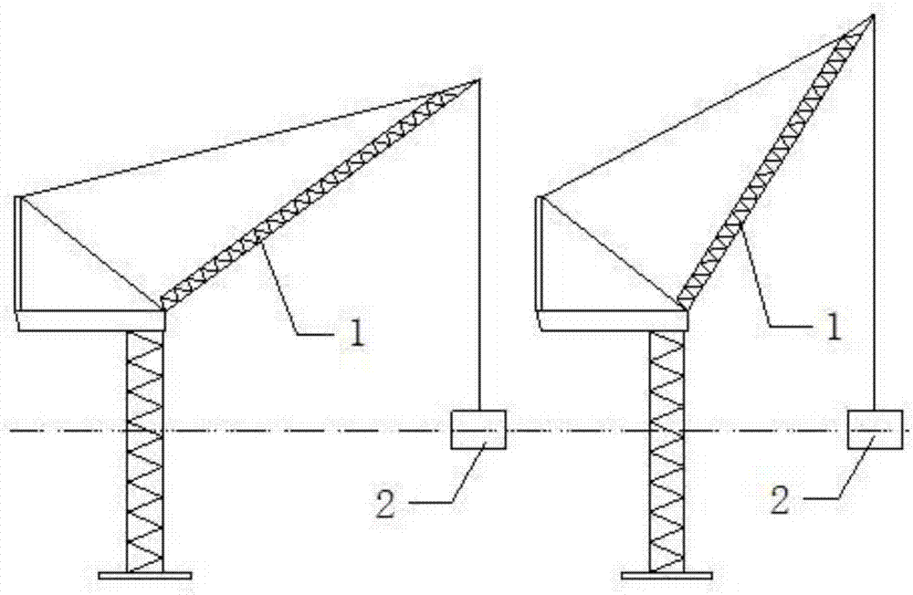 Amplitude change compensation control method and system and movable arm tower crane