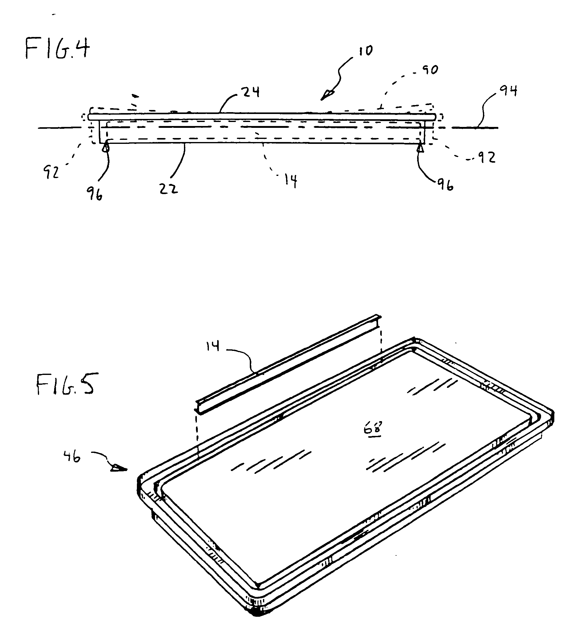 Molded article with adhesion-resistant reinforcing member and method