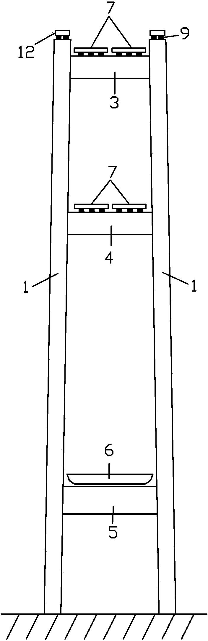 Green shock and vibration absorbing bridge tower