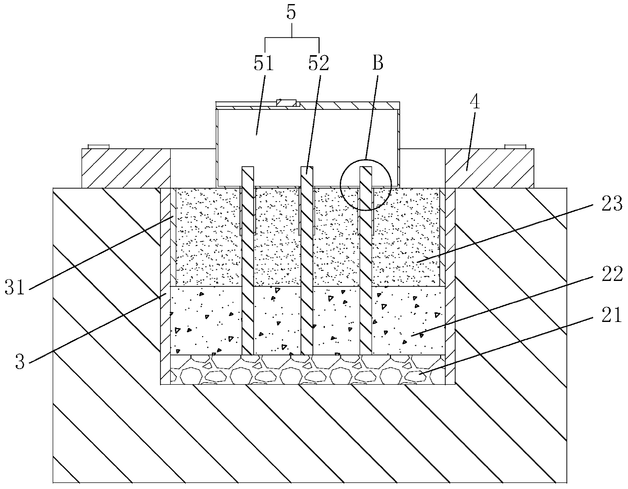 Greening tree transplanting structure and transplanting method