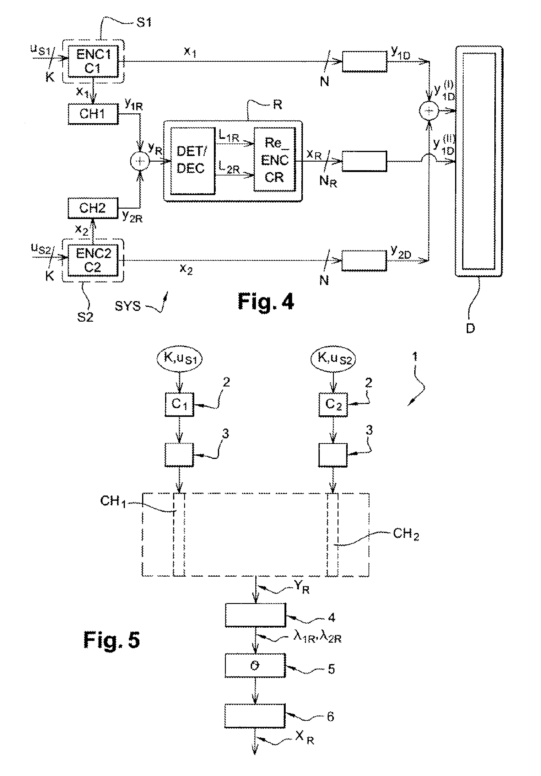 Method for transmitting a digital signal for a semi-orthogonal MARC system having half-duplex relay, and corresponding program product and relay device