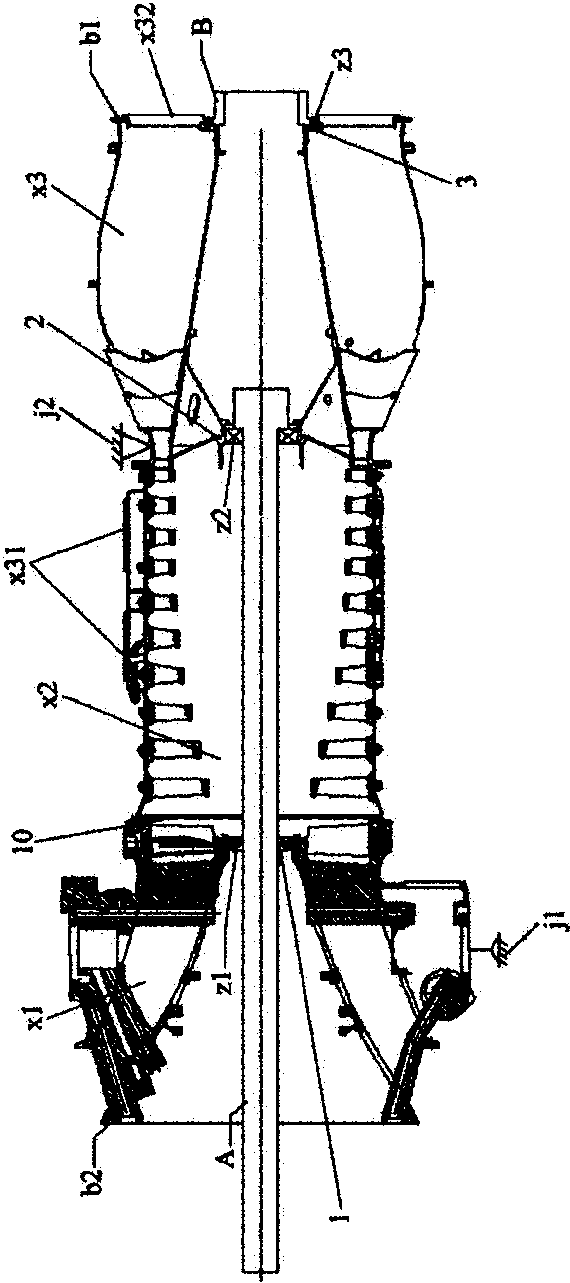 Aircraft engine casing static test method and testing assembly thereof
