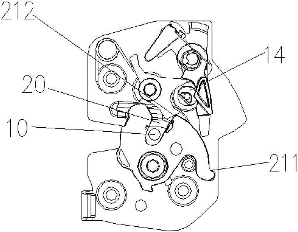 Double-pawl automobile door clock mechanism