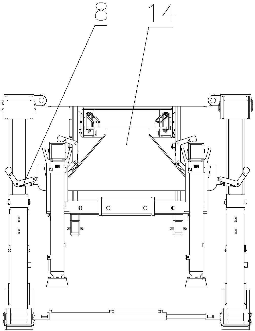Gob-side entry retaining circulating self-moving type support bracket assembly