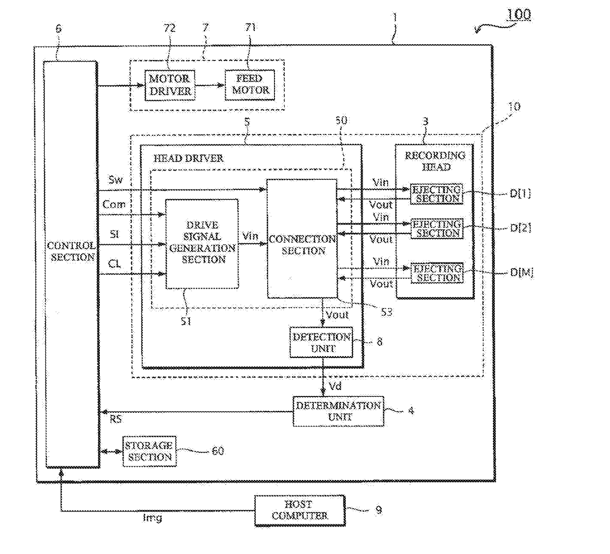 Liquid ejecting device, head unit, and method for controlling liquid ejecting device