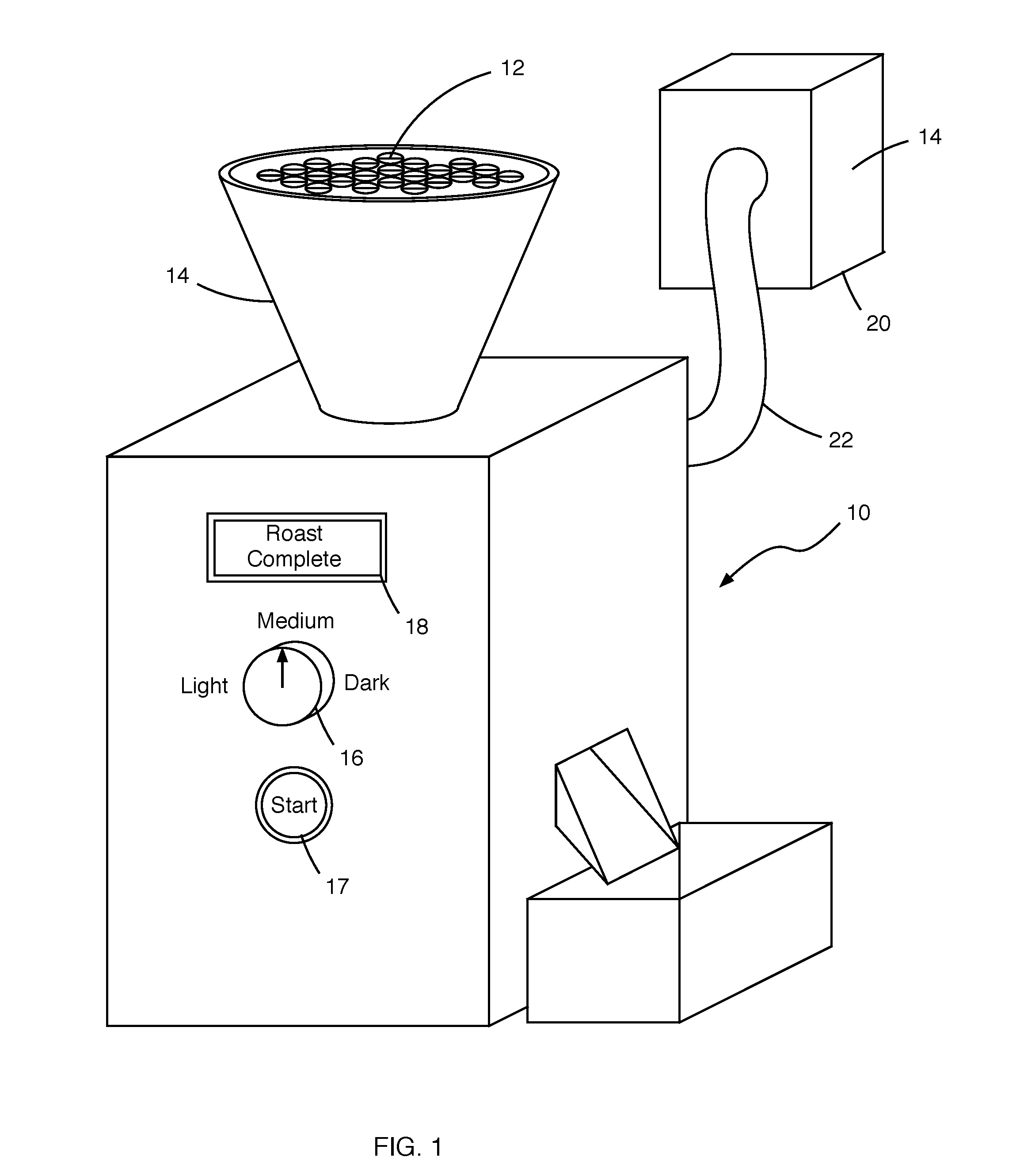 Apparatus and system for roasting coffee beans