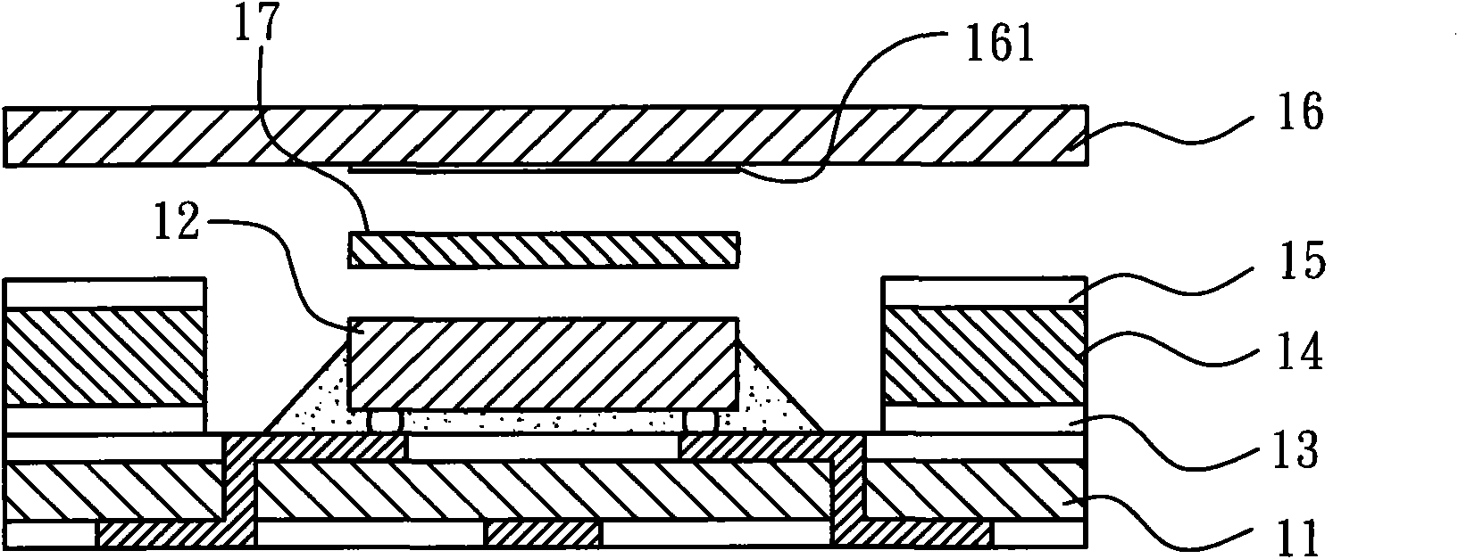 Radiating packaging structure of semiconductor chip