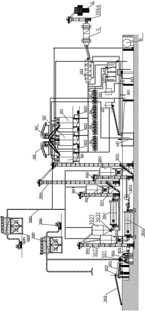 Comprehensive treatment system for aluminum electrolytic cell waste residues