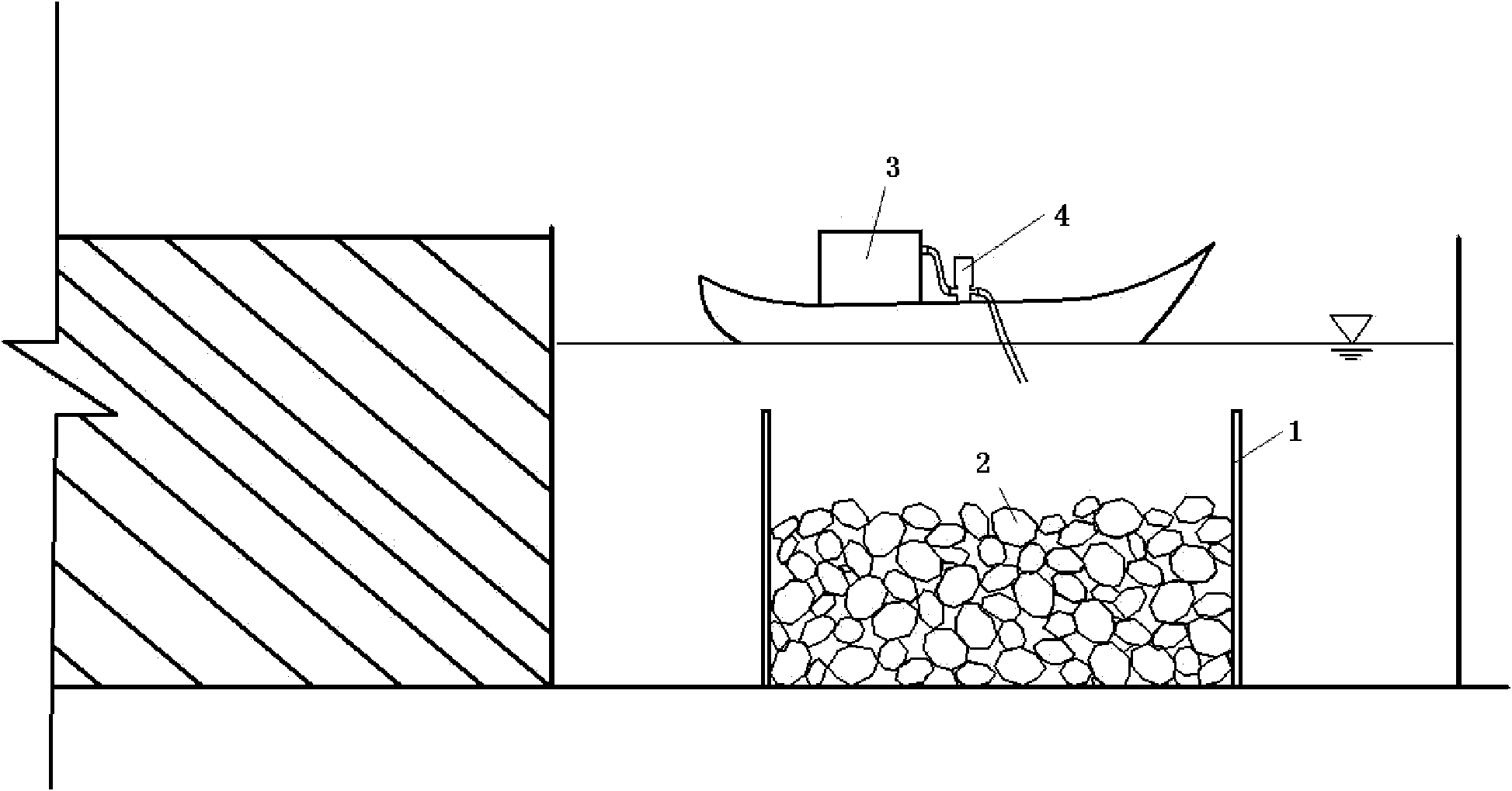 Construction method of underwater rockfill concrete