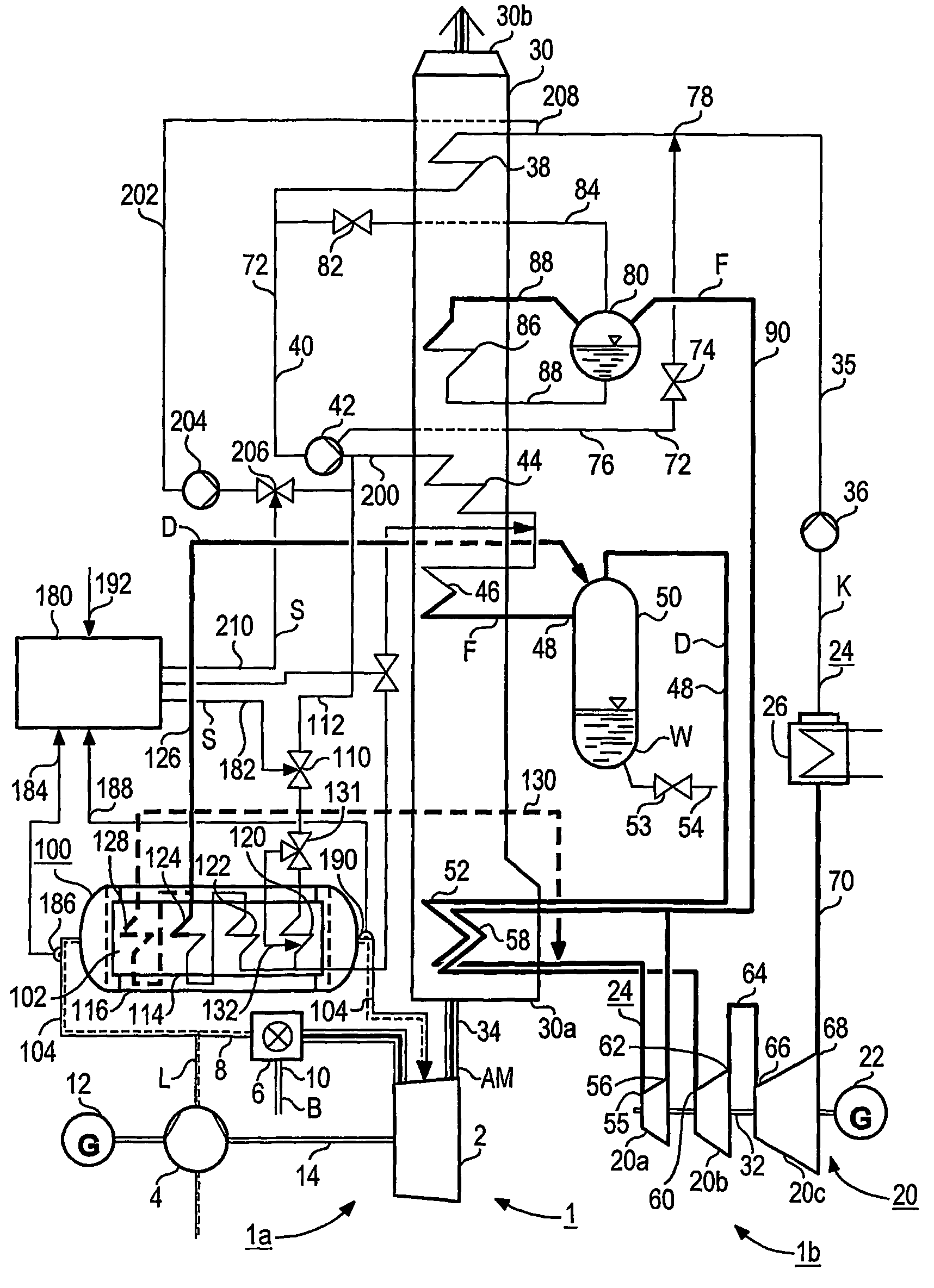 Device for cooling coolant in a gas turbine and gas and steam turbine with said device