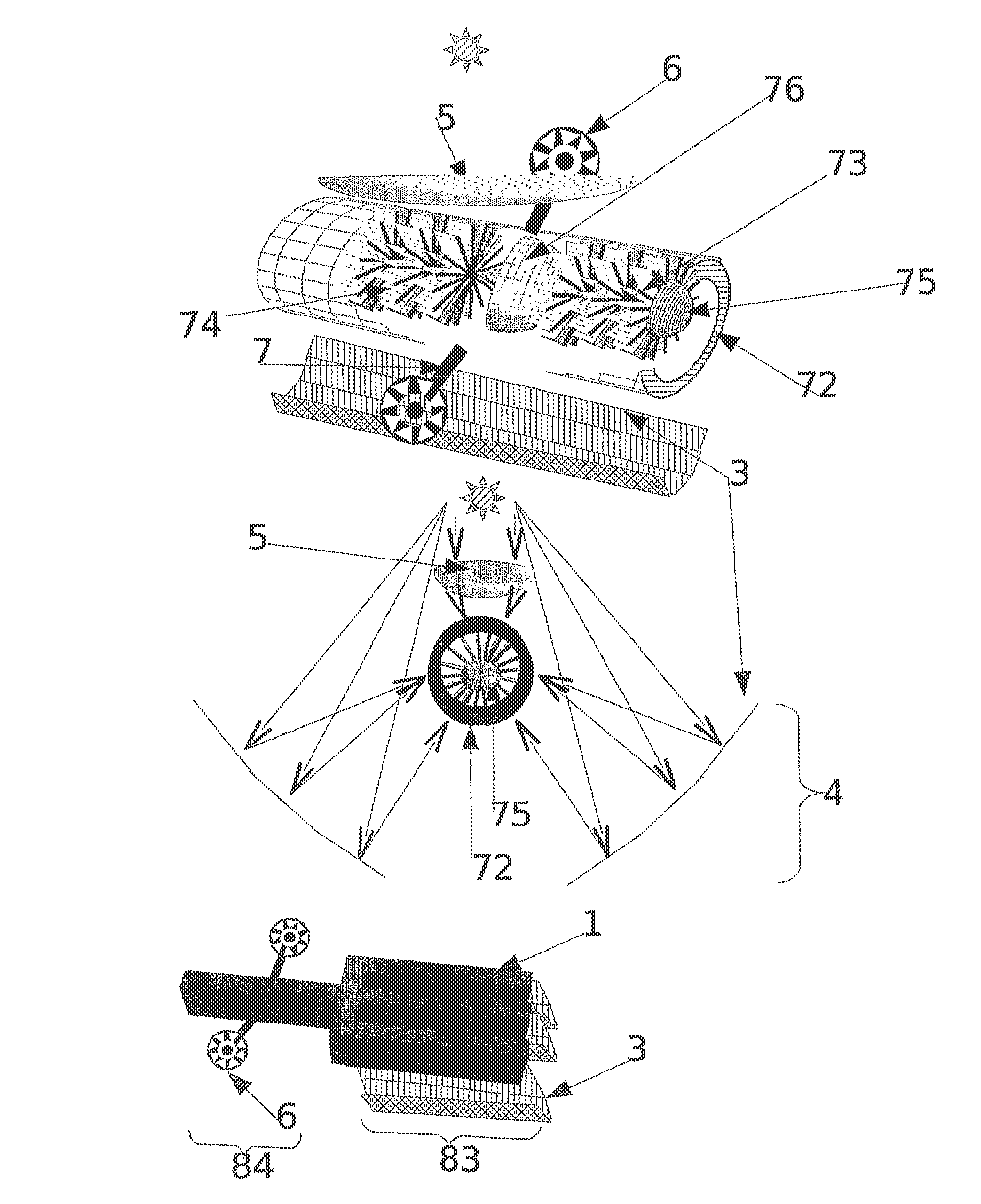Method using solar energy, microwaves and plasmas to produce a liquid fuel and hydrogen from biomass or fossil coal