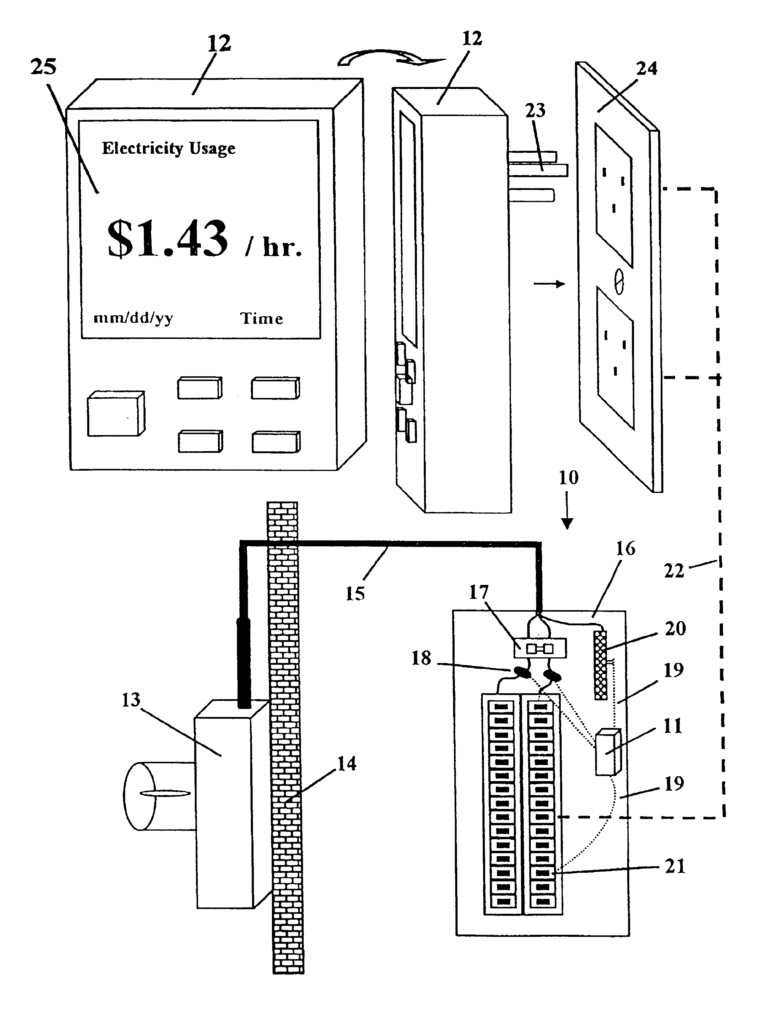 Programmable electricity consumption monitoring system and method