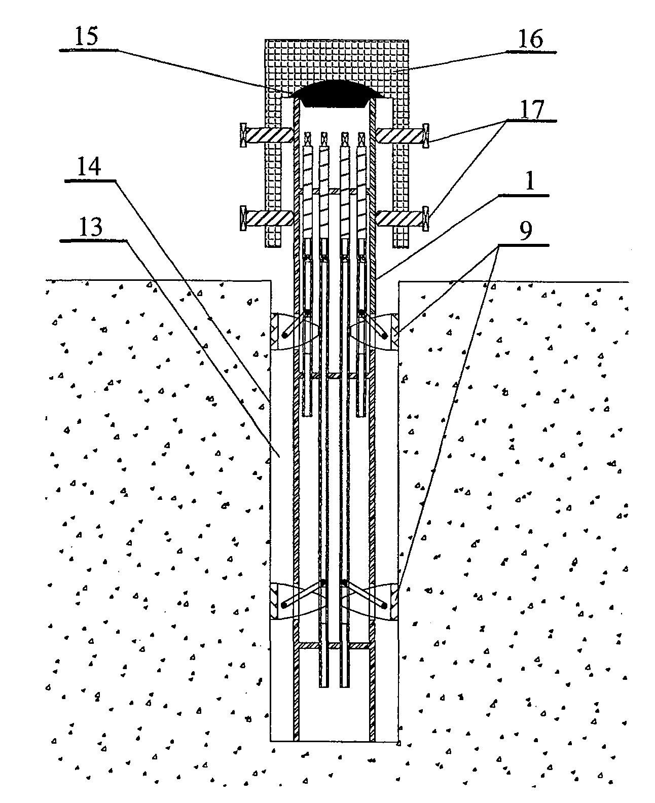 Ice surface rapid mounting and dismounting casing tube type immobilizing foundation