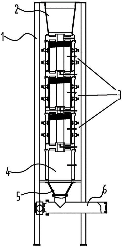 Vertical-type discharge active carbon regenerating furnace