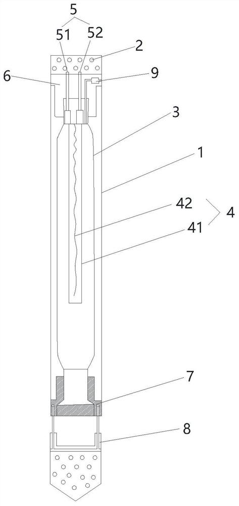 Carbon dioxide fracturing device and heating material and using method thereof