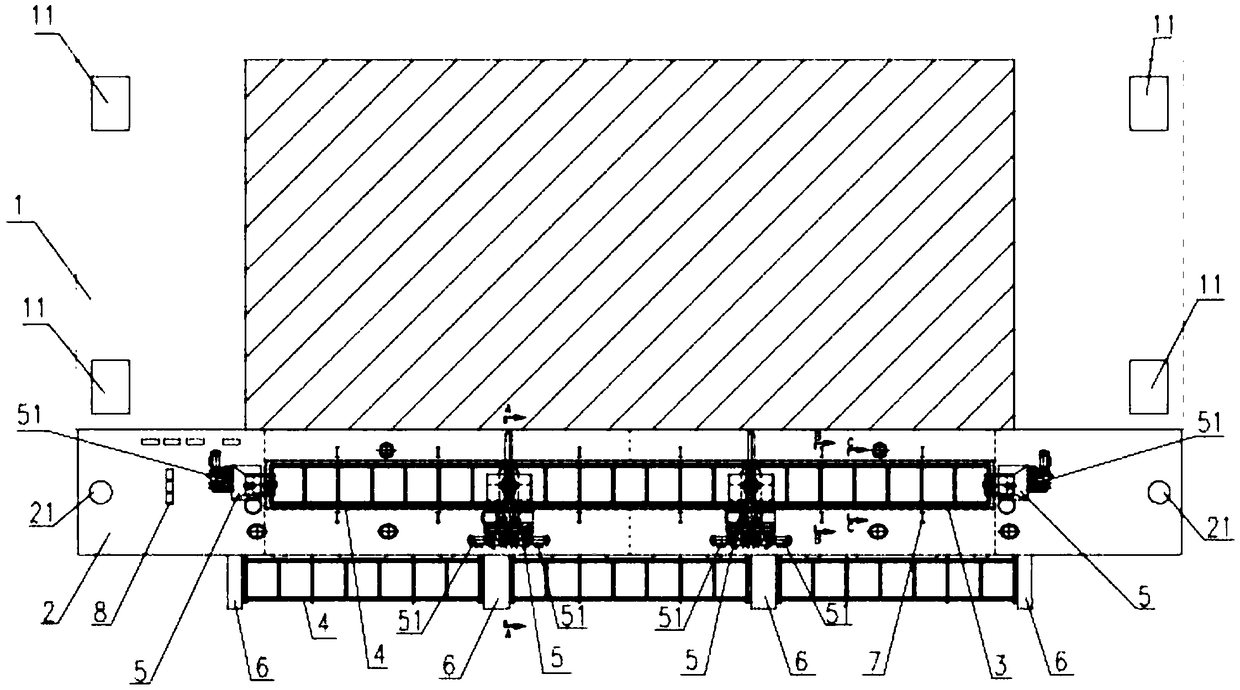 Throwing-filling structure system and working method thereof
