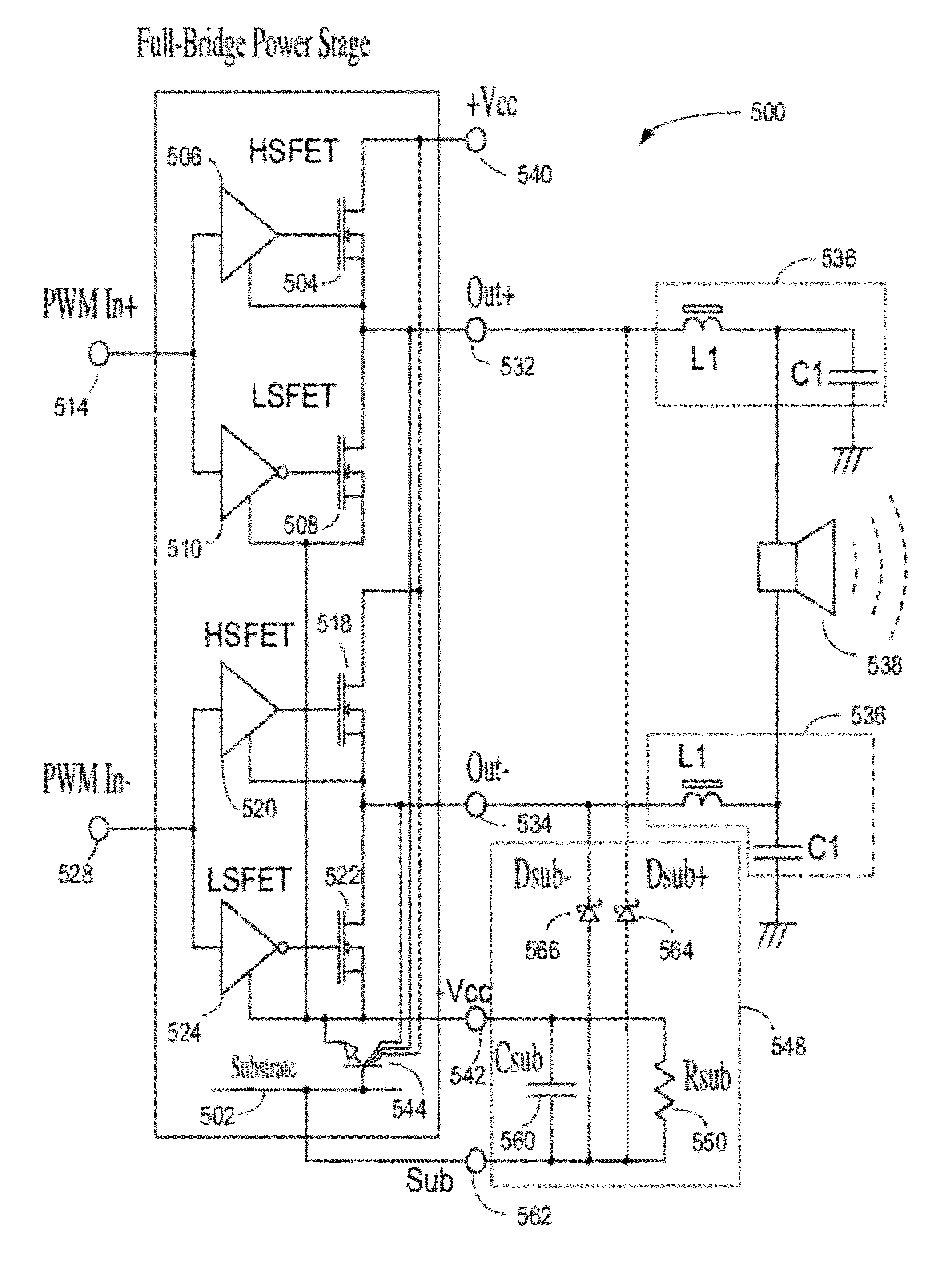 Amplifier system for a power converter