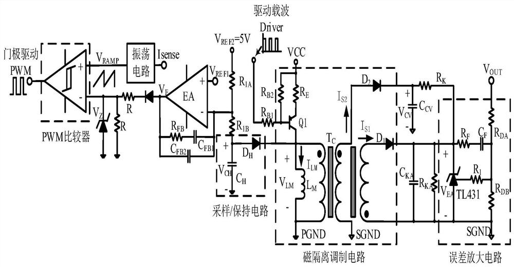 Magnetic isolation feedback circuit of space power supply