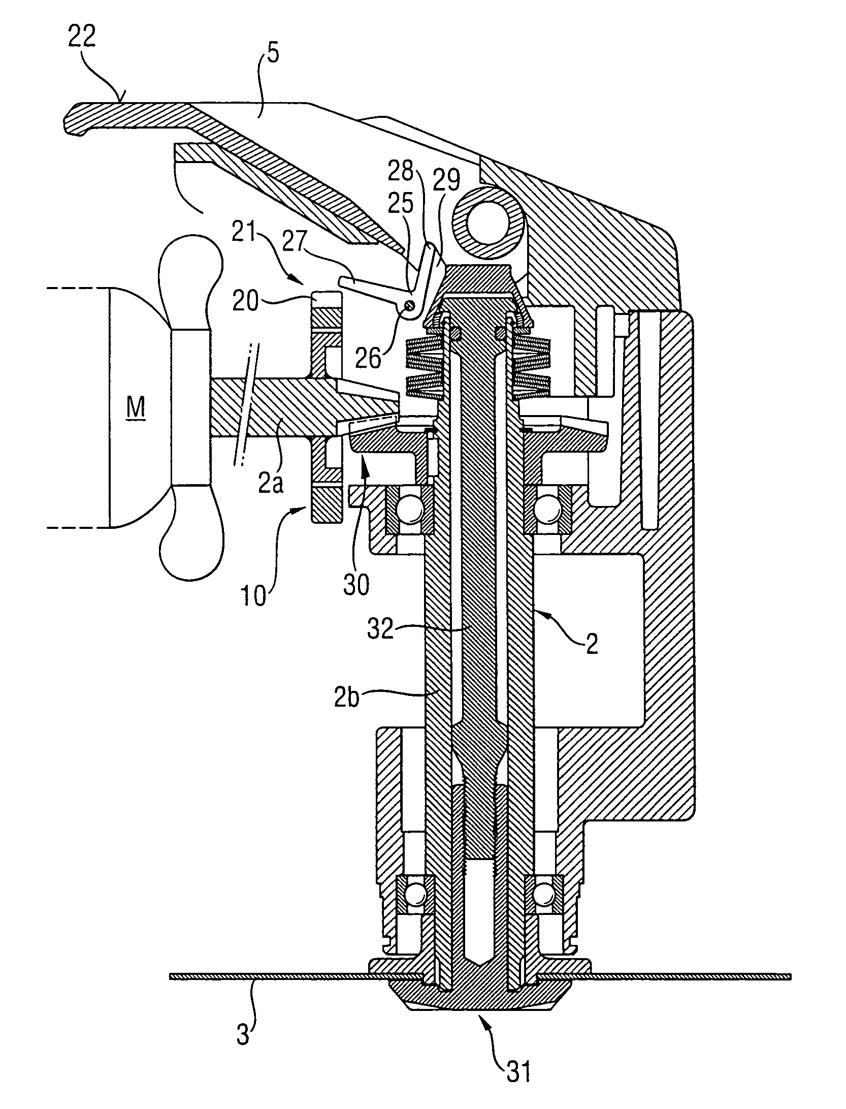 Electrical power tool with a rotatable working tool