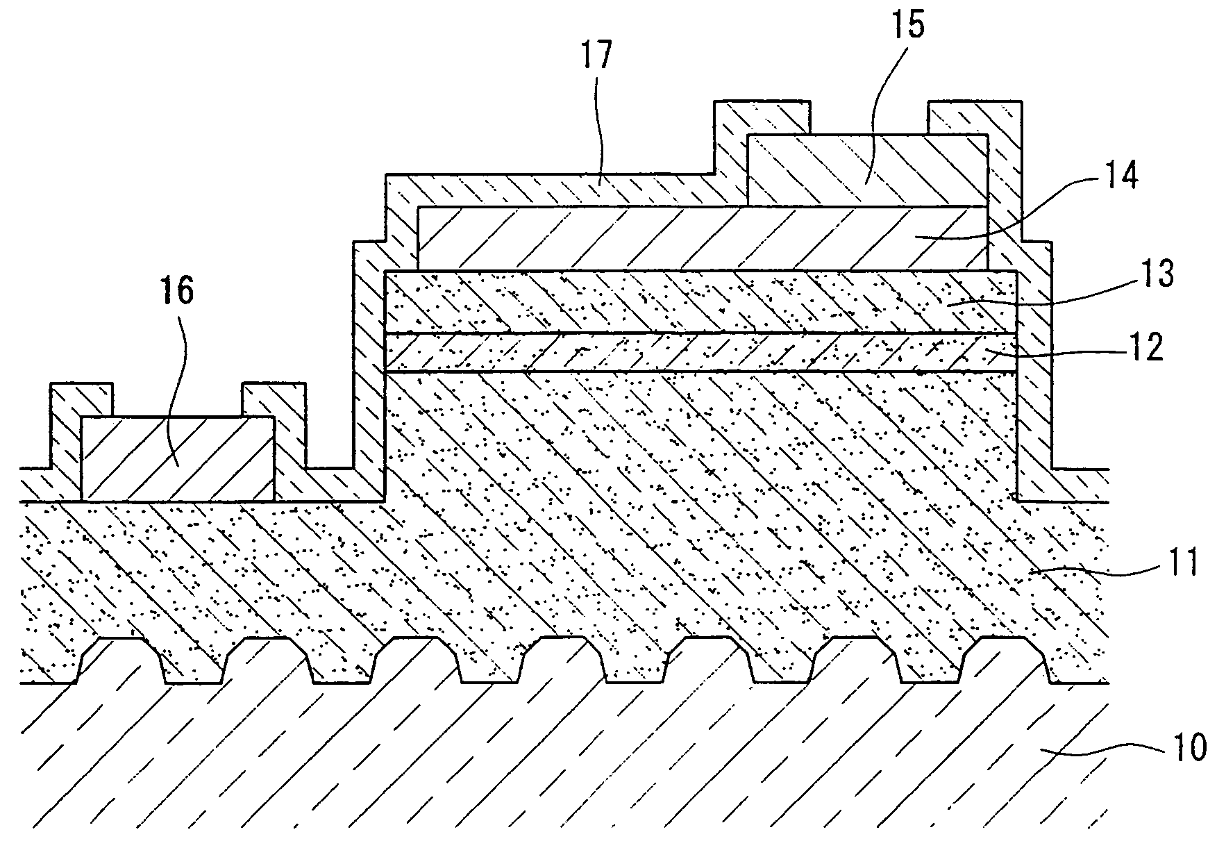 Semiconductor light emitting device with protrusions to improve external efficiency and crystal growth